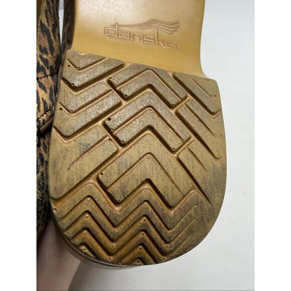 Dansko Leopard Print Clogs in Brown - Picture 14 of 16